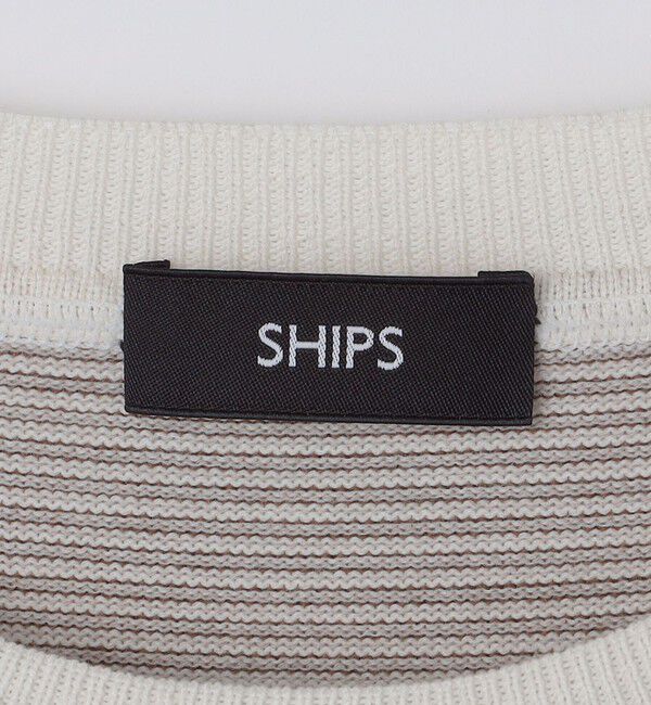SHIPS「SHIPS:〈洗濯機可能〉14ゲージ マイクロボーダー ウール スウェット ニット」|ニット・セーター|
