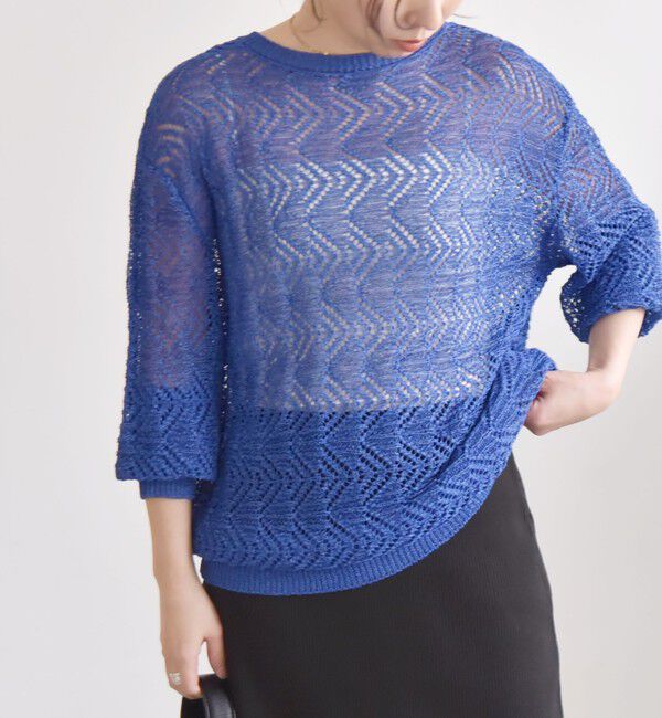 quaranciel「quaranciel:〈手洗い可能〉バルキー レース ニット」|ニット・セーター|