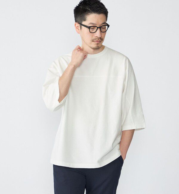 SHIPS「SHIPS: フットボール Tシャツ（6分丈）」|Tシャツ・カットソー|