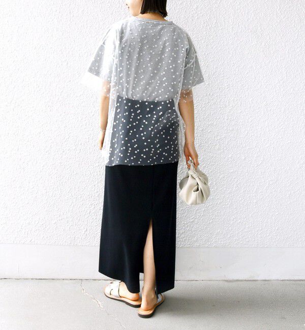 SHIPS for women「【WEB限定】スター チュール レイヤード TEE」|Tシャツ・カットソー|