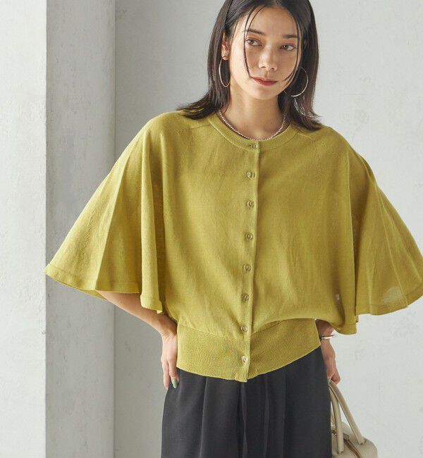 SHIPS for women「〈手洗い可能〉ホール ガーメント ケープ デザイン カーディガン」|カーディガン|イエロー系