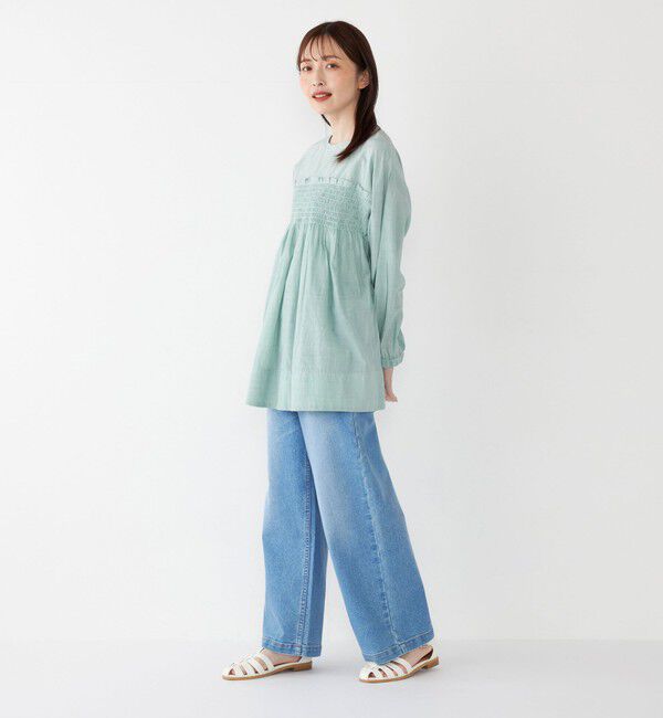 SHIPS Colors 「SHIPS Colors:〈手洗い可能〉キュプラ コットン シャーリング チュニック」|シャツ・ブラウス|