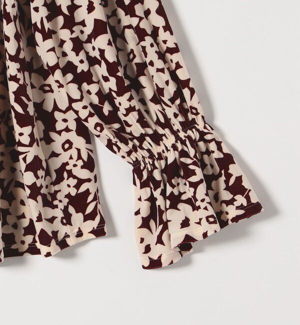 SHIPS any「SHIPS any:〈洗濯機可能〉フラワー ポリエステル ベロア シャーリング ブラウス」|シャツ・ブラウス|