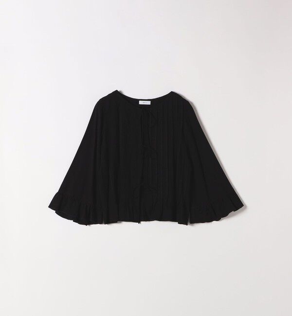 SHIPS any「SHIPS any:〈洗濯機可能〉ラッフル リボン ピンタック フレアスリーブ ブラウス」|シャツ・ブラウス|