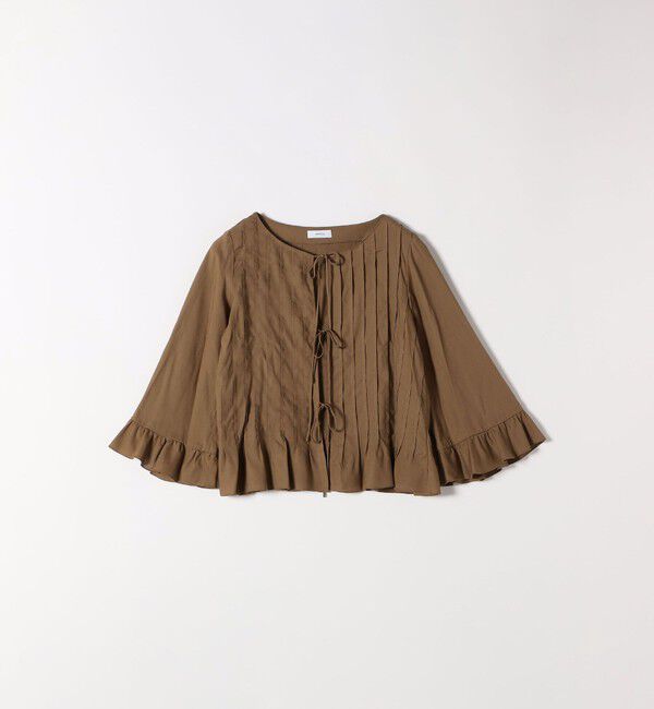 SHIPS any「SHIPS any:〈洗濯機可能〉ラッフル リボン ピンタック フレアスリーブ ブラウス」|シャツ・ブラウス|