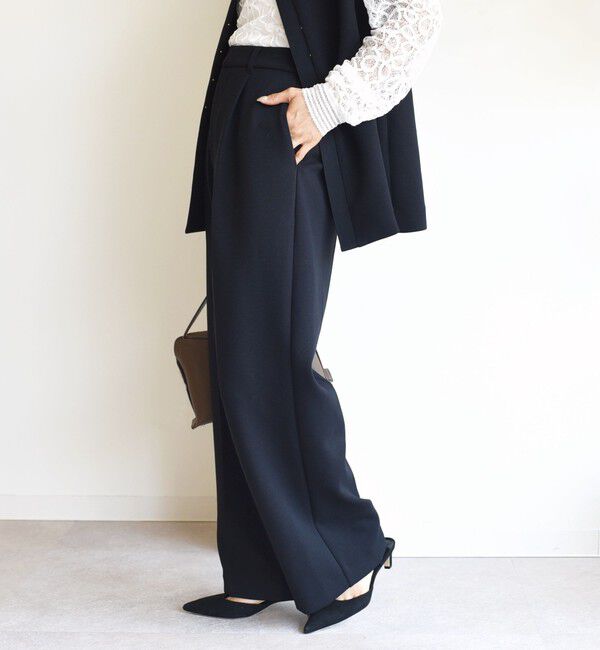 SHIPS for women「〈洗濯機可能 / セレモニー対応可〉ポリエステル レーヨン ダンボール ストレート パンツ」|その他|