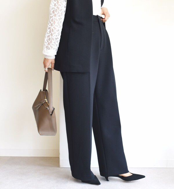 SHIPS for women「〈洗濯機可能 / セレモニー対応可〉ポリエステル レーヨン ダンボール ストレート パンツ」|その他|