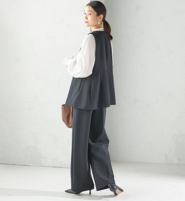 SHIPS for women「〈洗濯機可能 / セレモニー対応可〉ポリエステル レーヨン ダンボール ストレート パンツ」|その他|