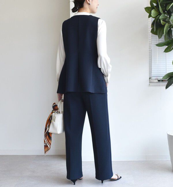 SHIPS for women「〈洗濯機可能 / セレモニー対応可〉ポリエステル レーヨン ダンボール ストレート パンツ」|その他|