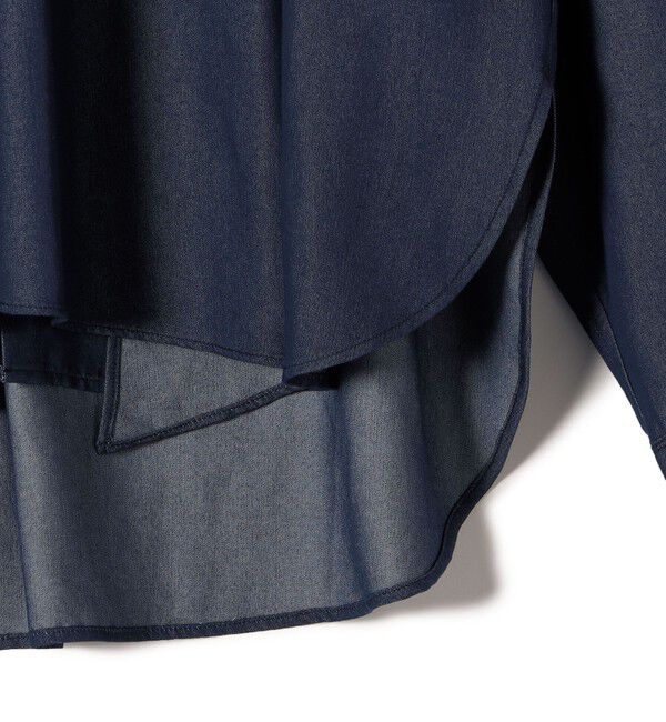 SHIPS for women「〈手洗い可能〉デニム ライク リボン タイ ブラウス」|シャツ・ブラウス|