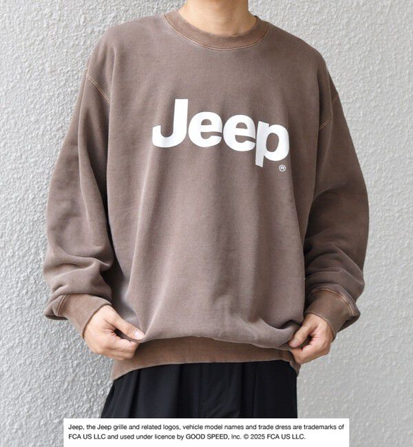 SHIPS any「GOOD ROCK SPEED: ピグメントダイ ジープ ロゴ クラックプリント スウェット◇」|スウェット・ジャージ|ブラウン