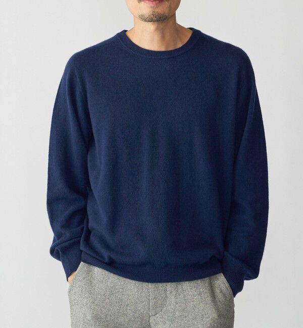SHIPS「SHIPS: 〈手洗い可能〉12ゲージ ホールガーメント カシミヤ クルーネック」|ニット・セーター|ロイヤルブルー
