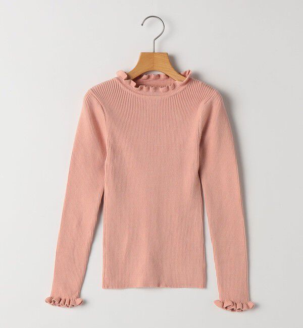 SHIPS KIDS「SHIPS KIDS:130～150cm /〈手洗い可能〉フリル リブ ニット」|Tシャツ・カットソー|ピンク系