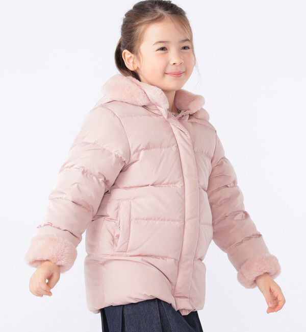 SHIPS KIDS「SHIPS KIDS:100～130cm /〈撥水/手洗い可能〉ミディアム丈 リサイクル ダウン フーディー」|ダウン|