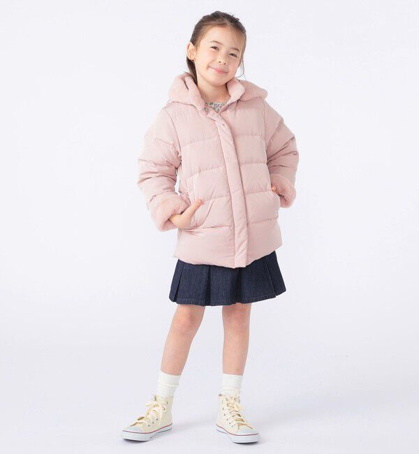 SHIPS KIDS「SHIPS KIDS:100～130cm /〈撥水/手洗い可能〉ミディアム丈 リサイクル ダウン フーディー」|ダウン|