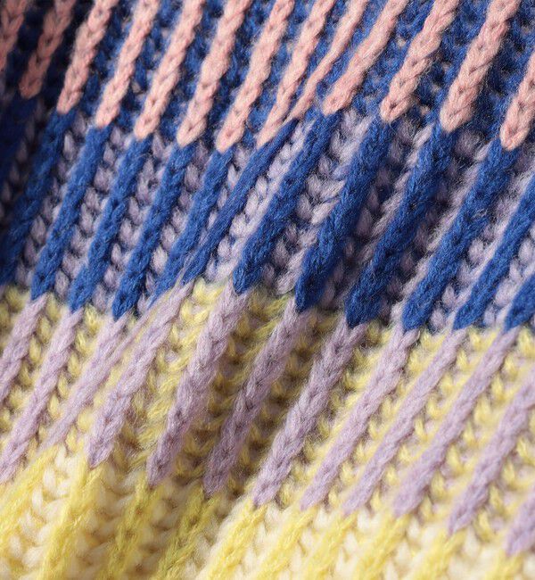 SHIPS any「CARA＆THE SKY:〈洗濯機可能〉マルチボーダー タートルネック ニット プルオーバー」|ニット・セーター|