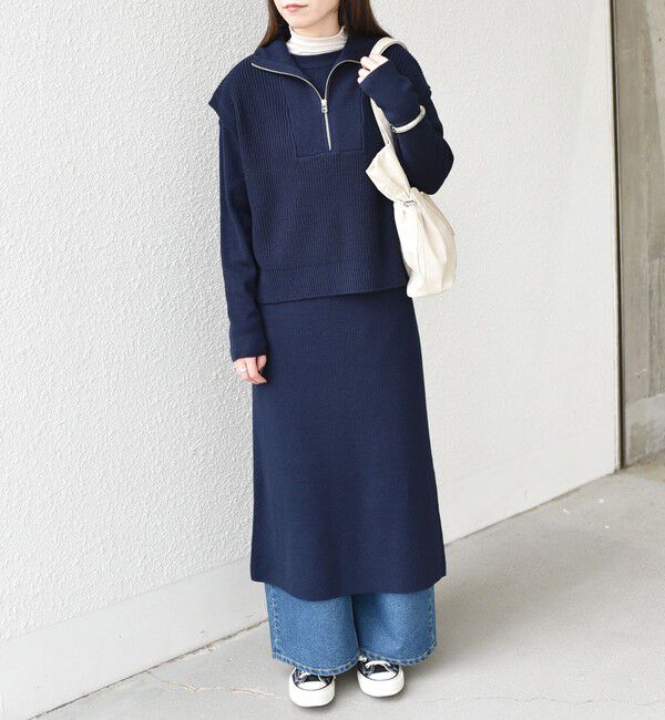 SHIPS Colors 「SHIPS Colors:〈手洗い可能〉ベスト &times; ニット ワンピース セット◇」|ワンピース|