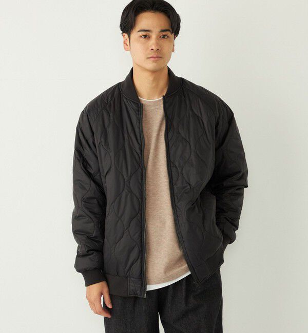 SHIPS Colors 「SHIPS Colors:〈洗濯機可能〉キルティング ボマー ブルゾン」|ブルゾン・スタジャン|ブラック