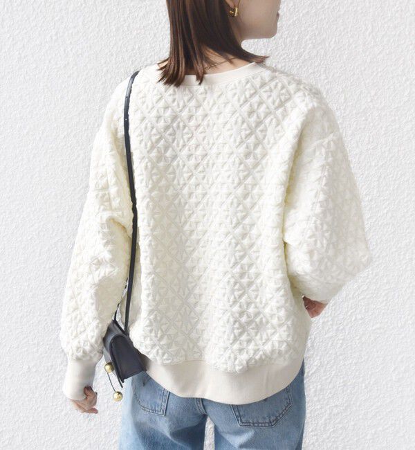 SHIPS for women「【WEB限定】〈手洗い可能〉キルティング ジャカード キーネック プルオーバー」|Tシャツ・カットソー|