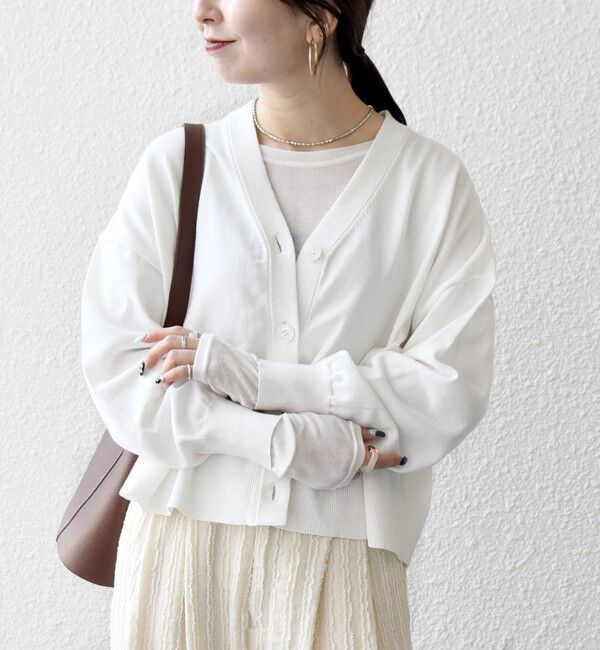 SHIPS any「SHIPS any:〈手洗い可能〉コットン ミックス Vネック コンパクト カーディガン」|カーディガン|