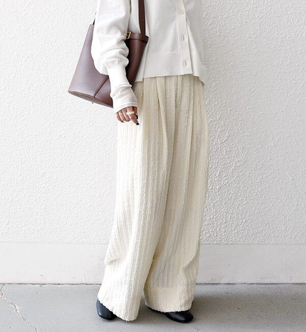 SHIPS any「SHIPS any:〈洗濯機可能〉ウェーブ ジャカード タック ワイド パンツ」|その他|