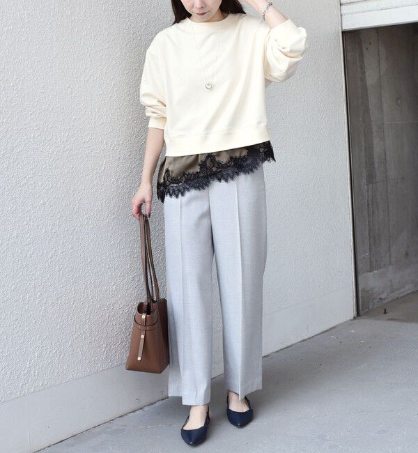 SHIPS Colors 「SHIPS Colors:〈手洗い可能〉レース レイヤード 裏毛 トップス◇」|スウェット・ジャージ|