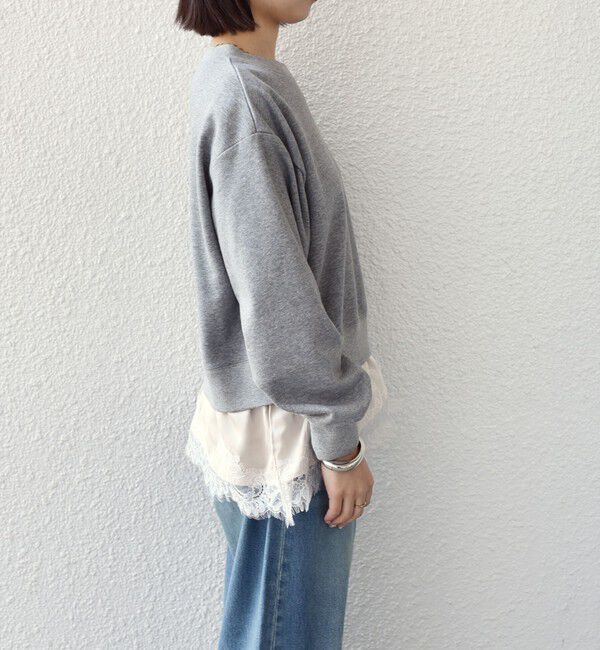 SHIPS Colors 「SHIPS Colors:〈手洗い可能〉レース レイヤード 裏毛 トップス◇」|スウェット・ジャージ|