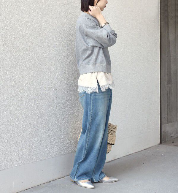 SHIPS Colors 「SHIPS Colors:〈手洗い可能〉レース レイヤード 裏毛 トップス◇」|スウェット・ジャージ|