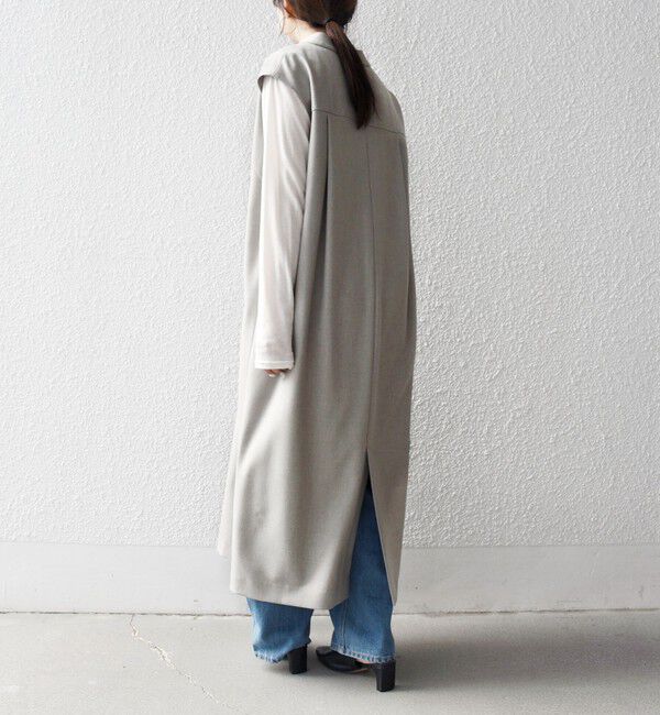 SHIPS any「SHIPS any:〈洗濯機可能〉シャーク Vネック Iライン ロング ワンピース」|ワンピース|