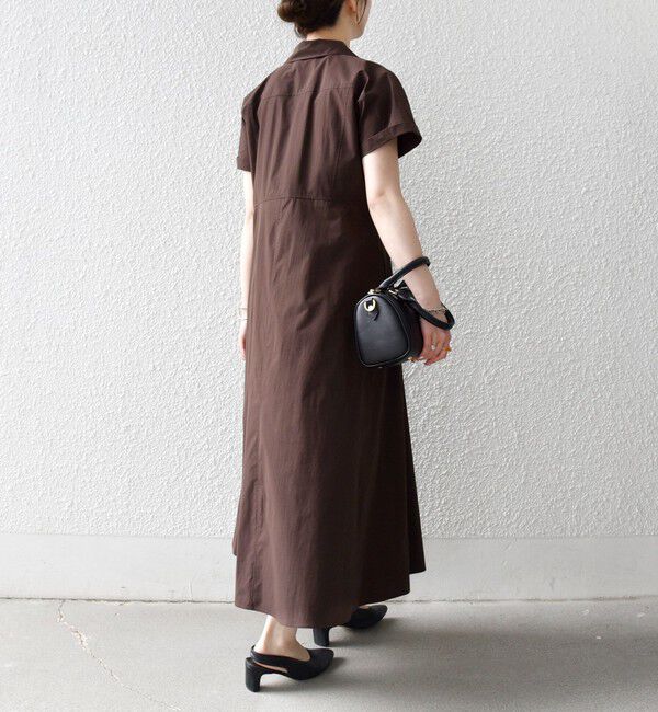 SHIPS any「《予約》SHIPS any:〈洗濯機可能〉フラットカラー Vネック フレア ワンピース 2」|ワンピース|