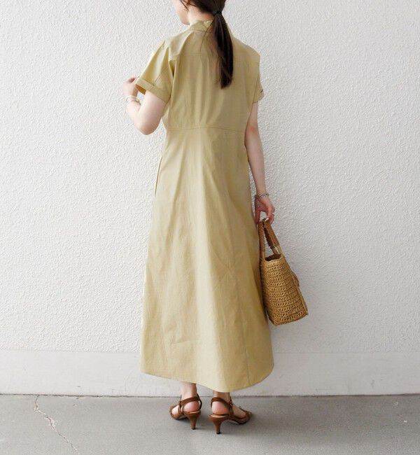 SHIPS any「《予約》SHIPS any:〈洗濯機可能〉フラットカラー Vネック フレア ワンピース 2」|ワンピース|