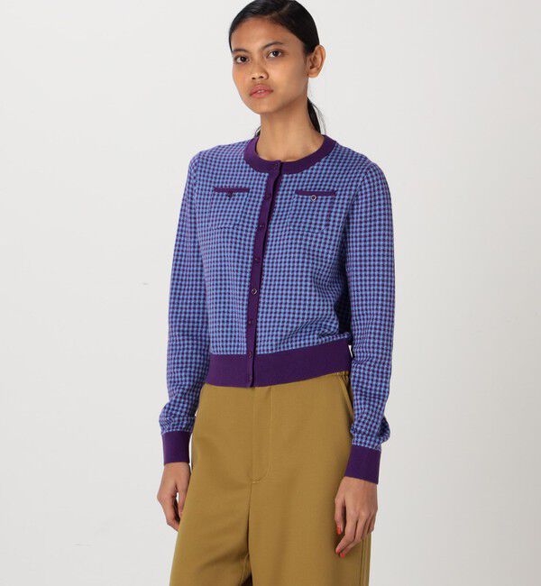 CABaN「コットンカシミヤ ギンガムチェックカーディガン」|カーディガン|