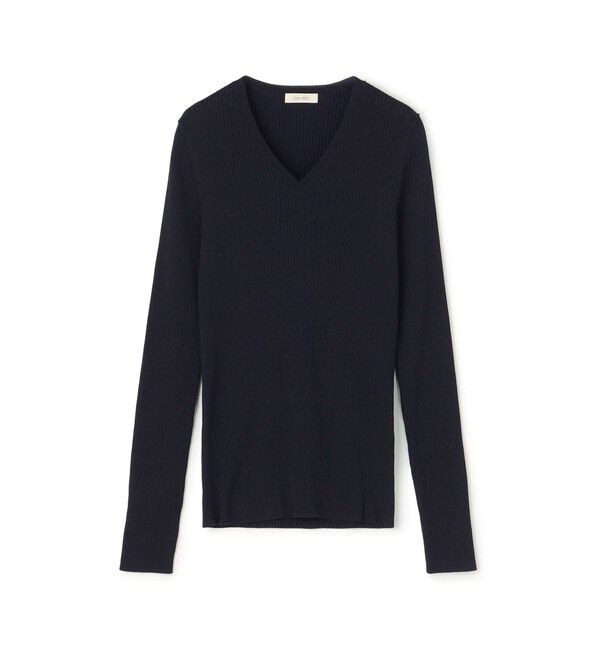 DES PRES「コットンアセテートリブ Vネックプルオーバー」|ニット・セーター|69 ネイビー