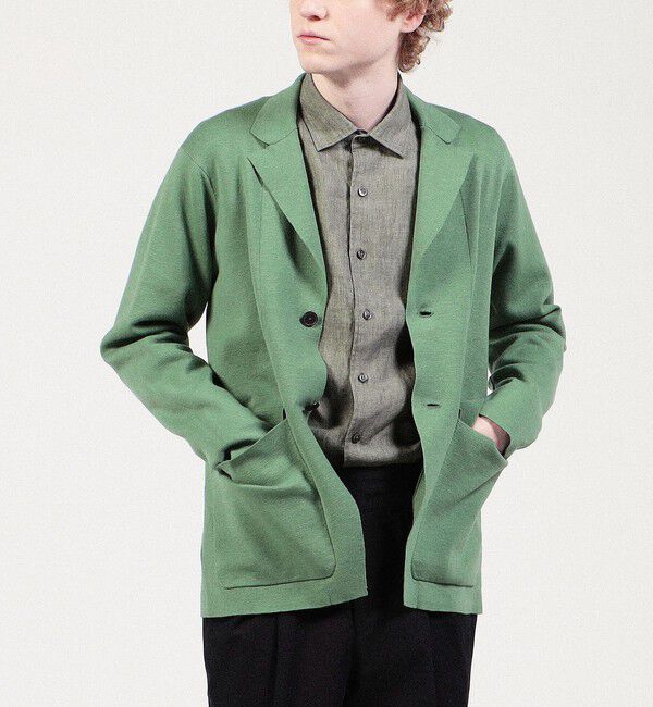 TOMORROWLAND MENS「コットンリネンミラノリブ ニットジャケット」|ニット・セーター|