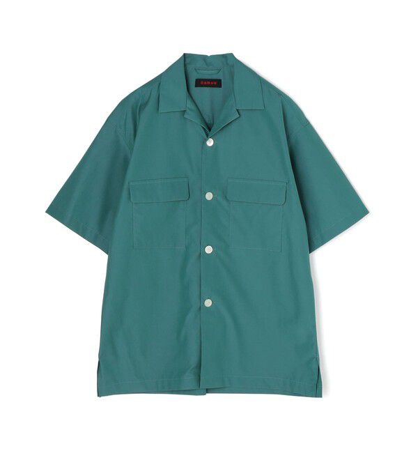 CABaN「CABaN コットンシャンブレー ダブルポケット半袖シャツ」|シャツ・ブラウス|65 ブルー