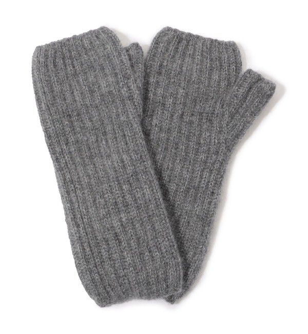 TOMORROWLAND GOODS「Johnstons of Elgin カシミヤ リブニットグローブ」|手袋|17 チャコールグレー