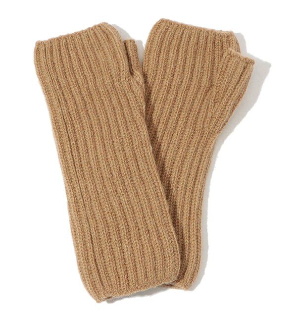 TOMORROWLAND GOODS「Johnstons of Elgin カシミヤ リブニットグローブ」|手袋|45 キャメル