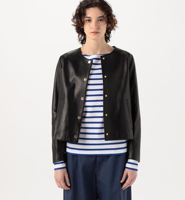 TOMORROWLAND BUYING WEAR「CINQUANTA ノーカラーレザージャケット」|ノーカラージャケット|