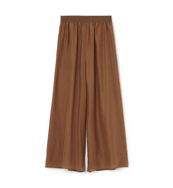DES PRES「コットンシルクローン ギャザーワイドパンツ」|その他|47 ブラウン