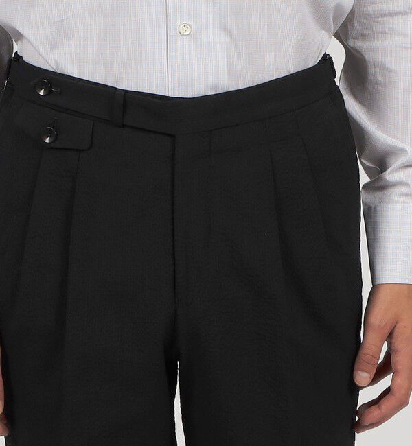 TOMORROWLAND MENS「コットンシアサッカー 2プリーツグルカスラックス」|スラックス|