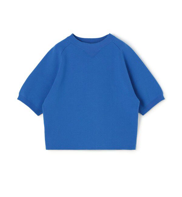 MACPHEE「【WEB限定】 ダブルニット ハーフスリーブプルオーバー」|ニット・セーター|65 ブルー