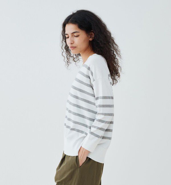 GALERIE VIE「プレーンコットン Vネックプルオーバー」|ニット・セーター|