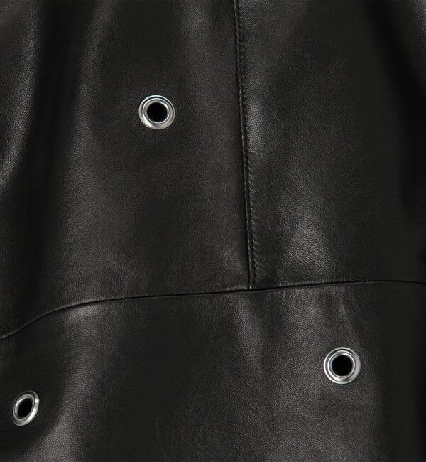 DES PRES「ラムレザーアイレット クロップドブルゾン」|ライダースジャケット|