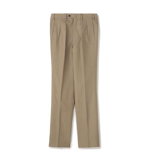 TOMORROWLAND MENS「コットン 2プリーツ ストレート スラックス」|スラックス|45 ベージュ