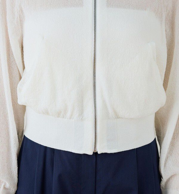 DES PRES「コットンストレッチエアリーニット ジップアップブルゾン」|カーディガン|