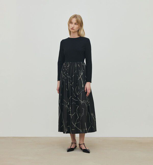 DES PRES「コードステッチプリント コンビコクーンワンピース」|ワンピース|