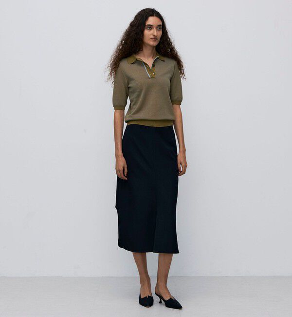 BACCA「ウールギャバジン フレアミディスカート」|フレア|