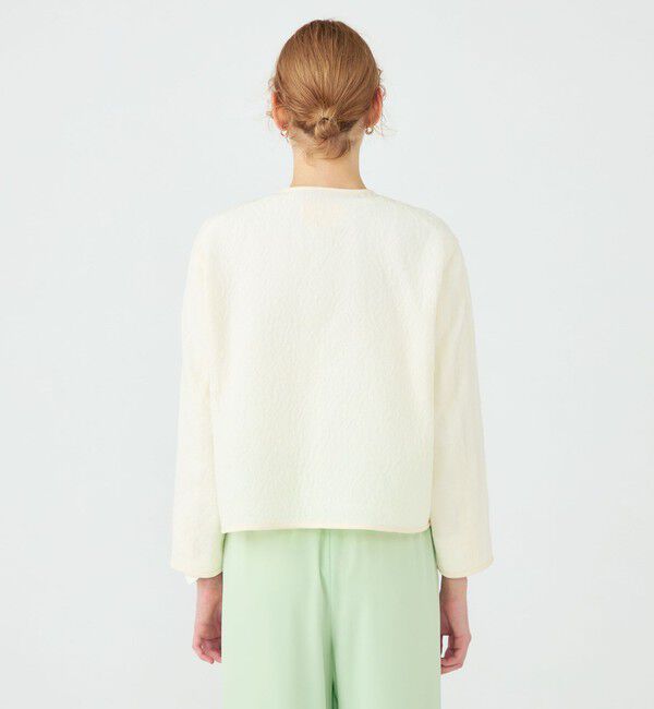 Ballsey「アラベスクジャカード クルーネックジャケット」|ノーカラージャケット|