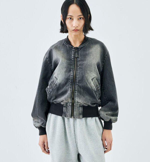 Edition「ブラックデニム MA-1ジャケット」|ブルゾン・スタジャン|
