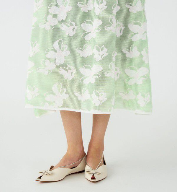 Ballsey「シースルーフラワー ギャザースカート」|フレア|